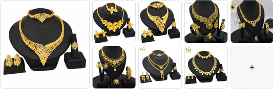 Necklace  Earrings Ring Bangle set - 8 sets for £69/-