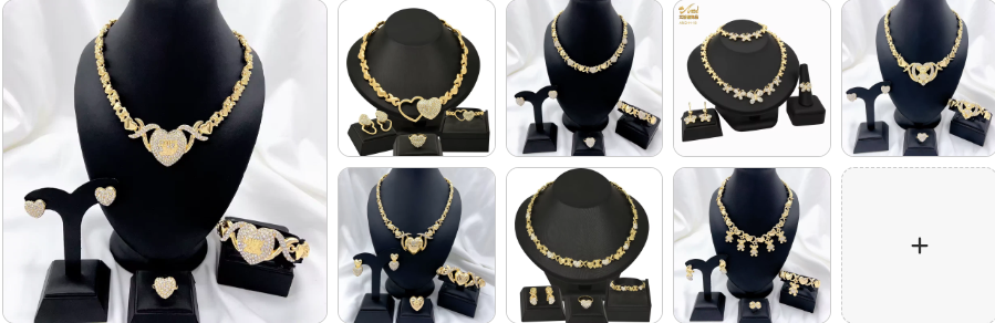 Necklace Earrings Bangle Ring 8 sets for £69/-