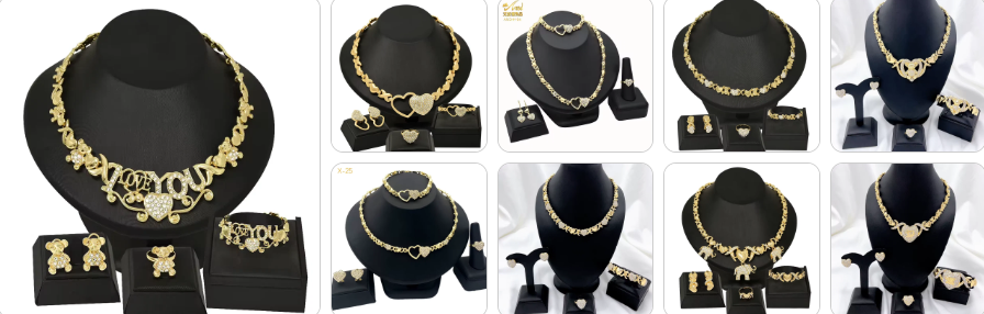Necklace Earrings Bangle Ring SET 9 sets for £99/-