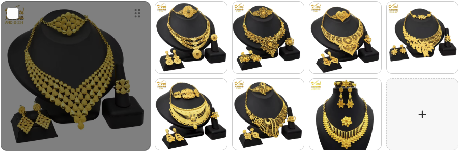 Necklace Earrings Bangle Ring SET 8 sets for £49/-