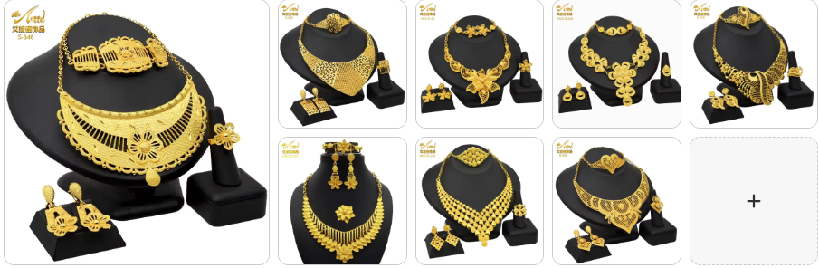 Necklace Earrings Bangle Ring SET 8 sets for £49/-