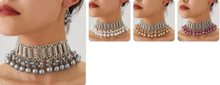 Fashion Necklace & Earrings SET - 4 sets for £29/-