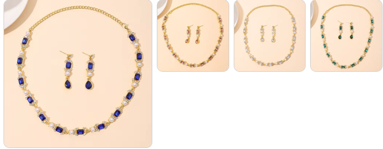 Fashion Necklace & Earrings SET - 4 sets for £49/-