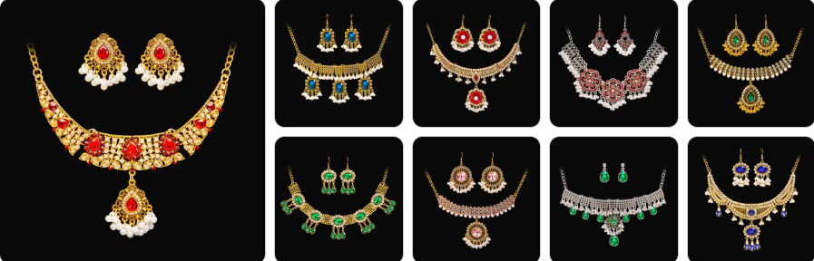 Fashion Necklace, Earrings - 9 sets for £49/-