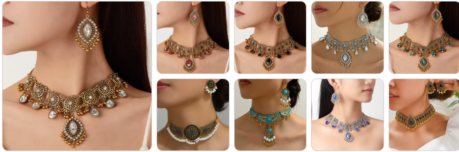 Fashion Necklace & Earrings SET - 9 sets for £49/-