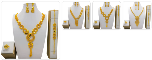 Fashion Necklace, Earrings, Ring & Bracelet  SET- 4 sets for £49/-