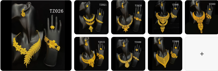 Fashion Necklace, Earrings, Ring & Bracelet  SET - 8 sets for £69/-