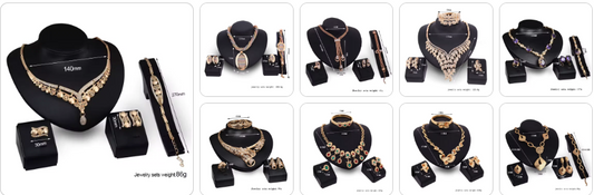 Fashion Necklace, Earrings, Ring & Bracelet  SET - 9 sets for £79/-