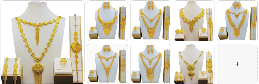 Fashion Necklace, Earrings, Ring & Bracelet  SET - 8 sets for £69/-