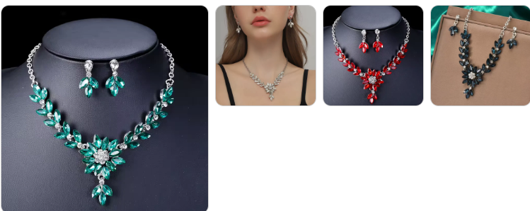 Fashion Necklace & Earrings SET - 4 sets for £49/-