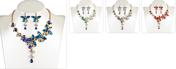 Fashion Necklace & Earrings SET - 4 sets for £19/-