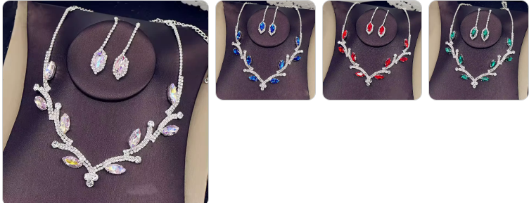 Fashion Necklace & Earrings SET - 4 sets for £49/-