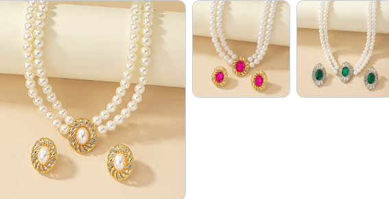 Fashion Necklace & Earrings SET - 3 sets for £19/-