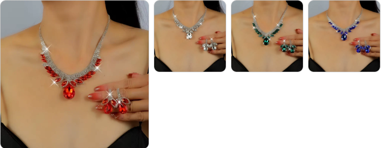 Fashion Necklace & Earrings SET  - 4  Sets for £39/-