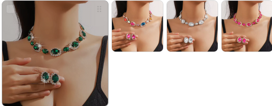 Fashion Necklace & Earrings SET — 4 Complete Sets for £49