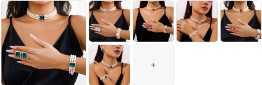 Rhinestone & Pearl Necklace, Bracelet & Earrings SET — 6 Complete Sets for £49