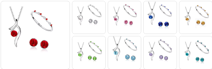 Austrian Crystal Necklace, Earrings and Bracelet SET - 9 Complete Sets for 49
