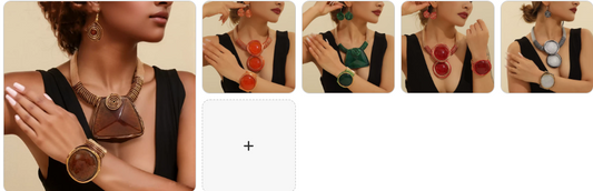 Afrocentric Gold Leopard Cord Necklace Jewellery SET - 5 Complete Sets for 49