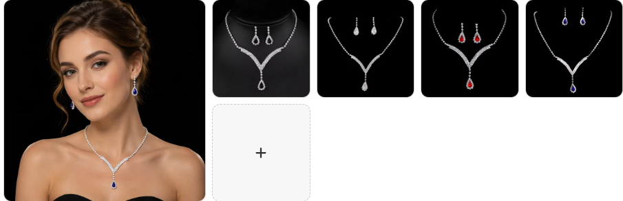 Bridal V-Drop Rhinestone Necklace and Earrings SET - 4 Complete Sets for 29