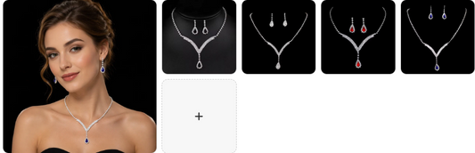 Bridal V-Drop Rhinestone Necklace and Earrings SET - 4 Complete Sets for 29
