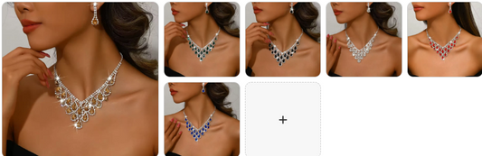 Crystal Rhinestone Teardrop Tassel Necklace and Star Jewellery SET - 6 Complete Sets for £49/-