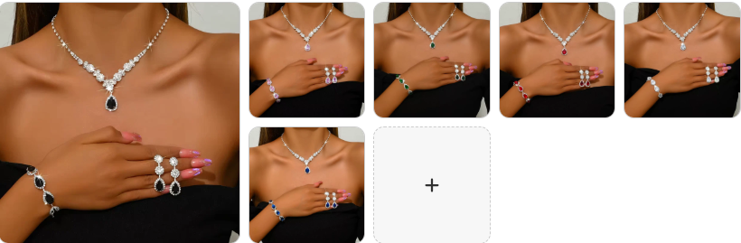 Zircon Rhinestone Bridal Necklace, Earrings and Bracelet SET - 6 Complete Sets for £49/-