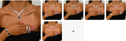 Zircon Rhinestone Bridal Necklace, Earrings and Bracelet SET - 6 Complete Sets for £49/-