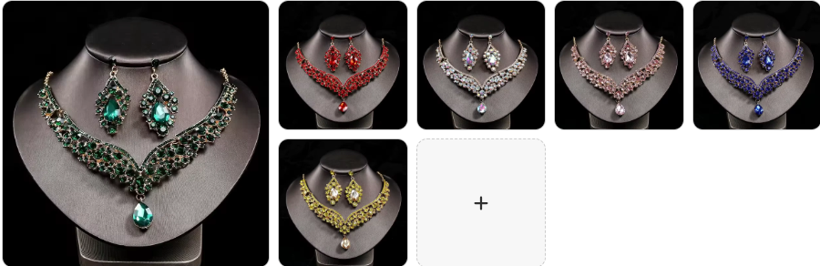 Luxury Crystal Rhinestone Necklace and Earrings Bridal SET - 6 Complete Sets for £49/-