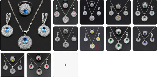 Gold Plated  Necklace Ring and Earrings SET - 11 Complete Sets for £99/-