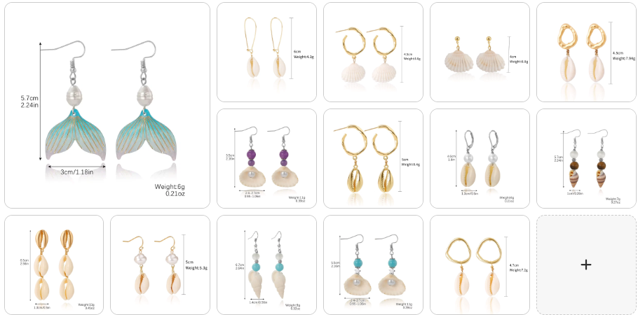 Natural Shell Geometric Bohemia Earrings SET - 14 Pairs for £49/-
