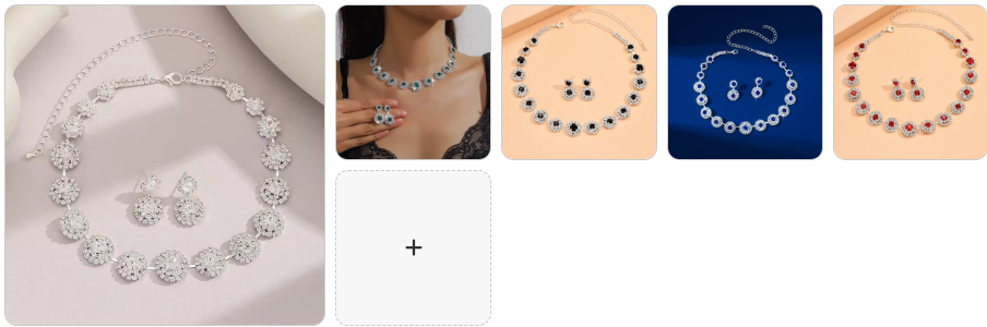 Elegant Gold Plated Zircon Crystal Necklace and Earrings SET - 5 Complete Sets for £39/-