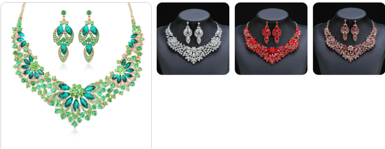 Rhinestone Crystal Necklace and Earrings Bridal SET - 4 Complete Sets for £49/-