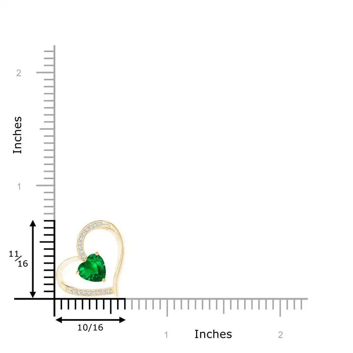 14K Solid Gold Natural Emerald Tilted Heart Pendant With Pave Diamond Classic Fine Jewellery Anniversary Gift For Her 2026