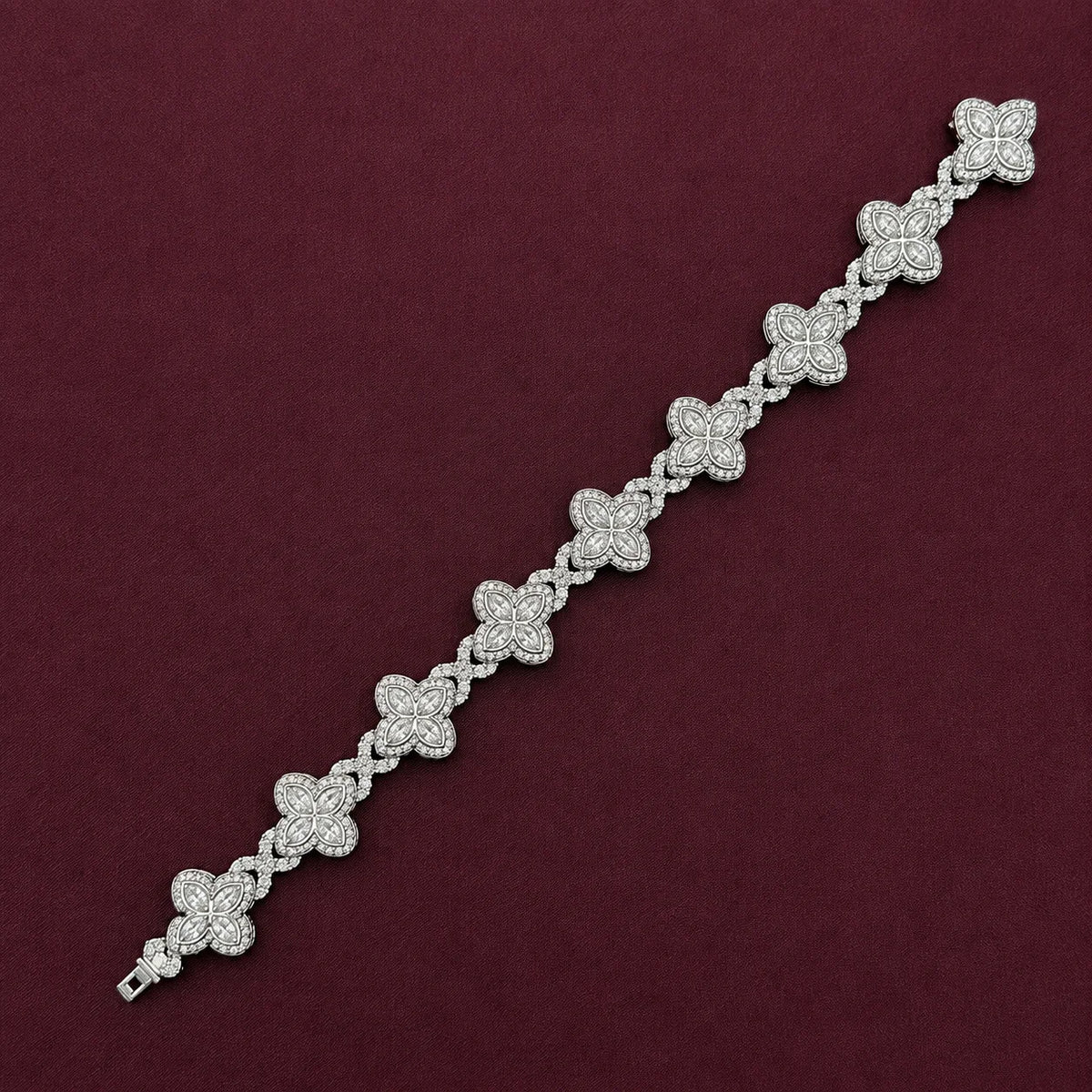 BiG-BOSS Elegant VVS1 Lab Grown Cushion Cut Diamond 14K White Gold Bracelet Womens Luxury Fine Jewelry Bridal Gift Tennis Chain Wedding