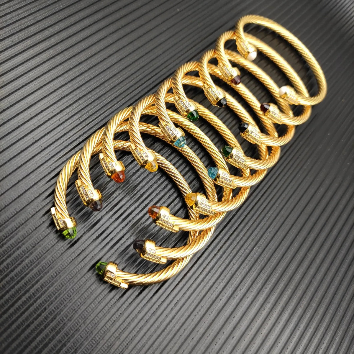 FASHIONISTA DY High-Quality Gold-Plated Diamond-Set Bangle, Unisex Silver-Plated Diamond-Set Bangle, Jewelry