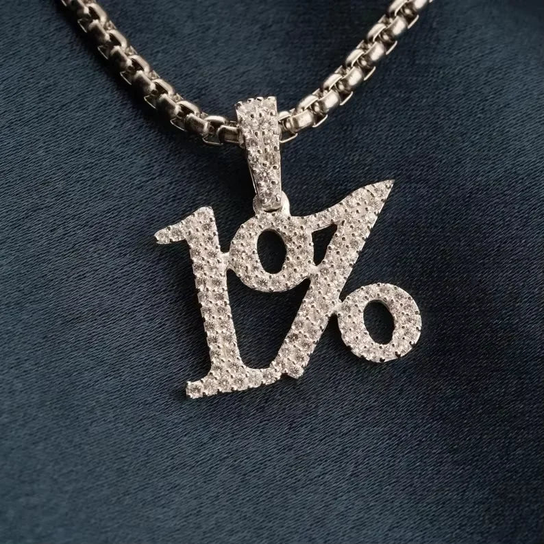 BiG-BOSS Iced Out 1 Percent Silver Plated Moissanite Cushion Cut Custom Number Luxury Hip Hop Statement Pendant for Men