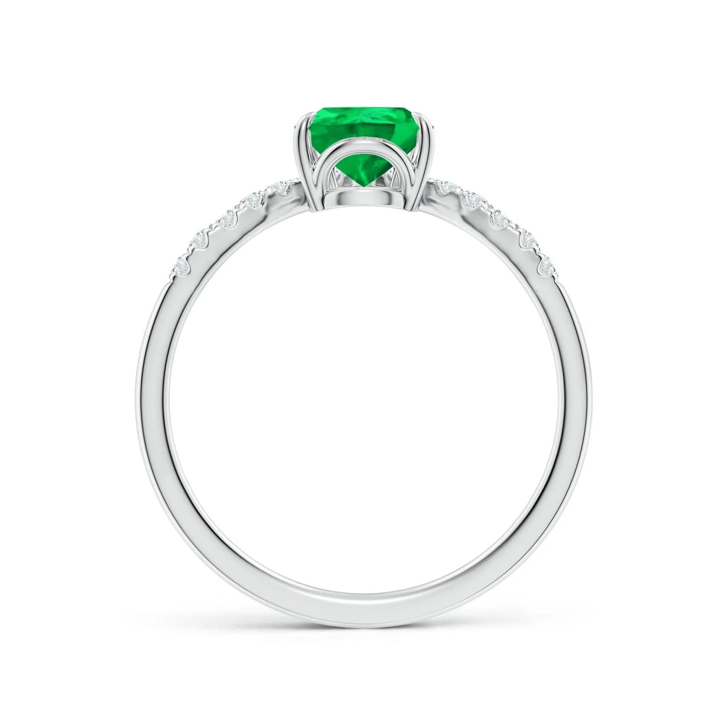 14K Solid Gold Pear Cut Natural Green Emerald & Diamond Chevron Band Engagement Ring Fine Jewelry Luxury Bridal Handmade Ring