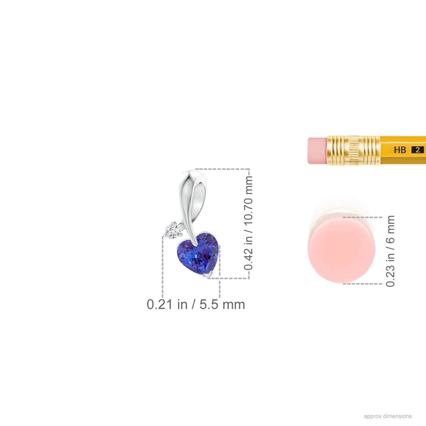 New Arrival Heart Shape Pendant Romantic Gift For Woman 14K Gold Natural Tanzanite Ribbon Design Pendant With Diamond Necklace