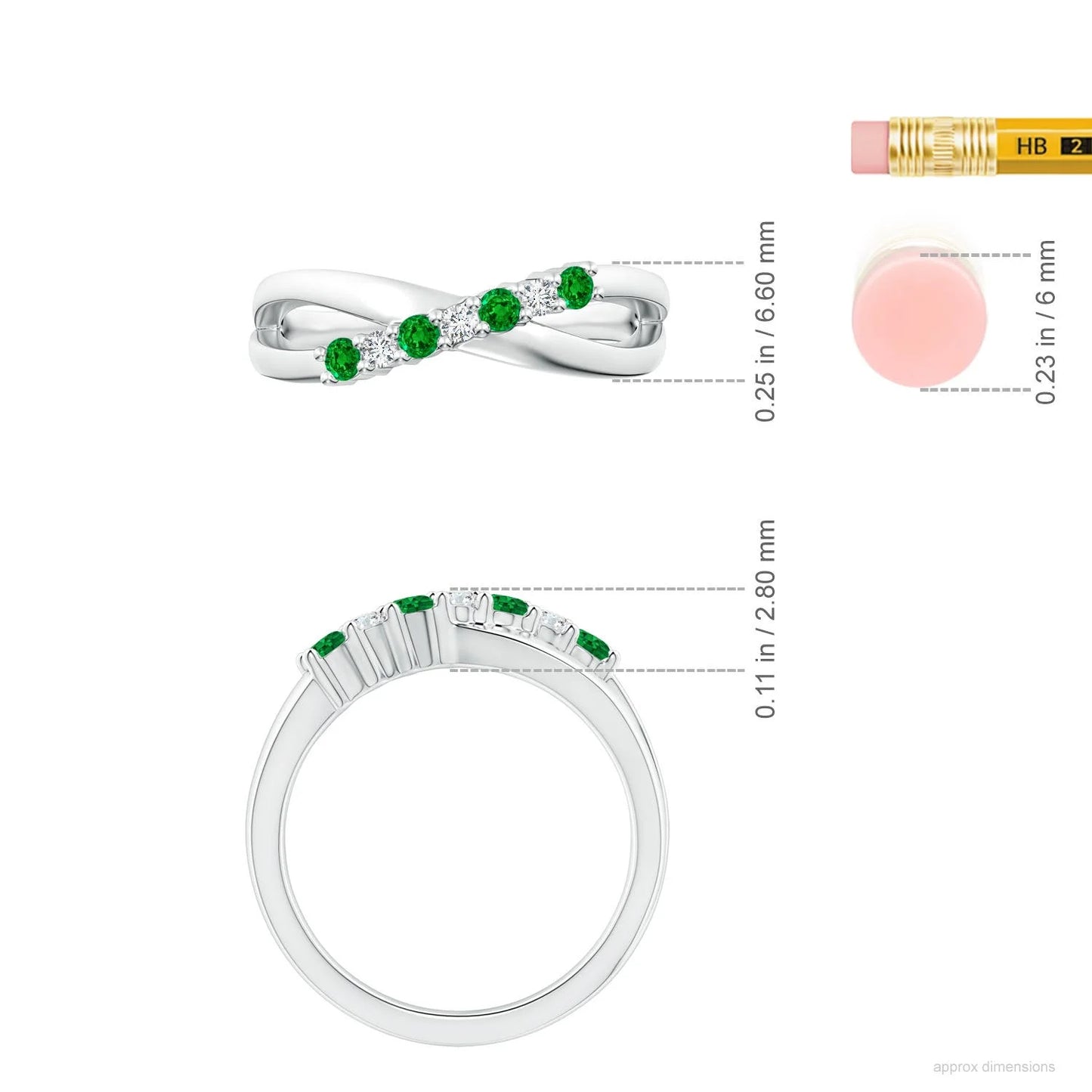 14k Gold 3mm Round Cut Emerald Gemstone & Pave Diamond Crossover Shank Ring Trendy Top Selling Bridal Engagement Ring Wholesale