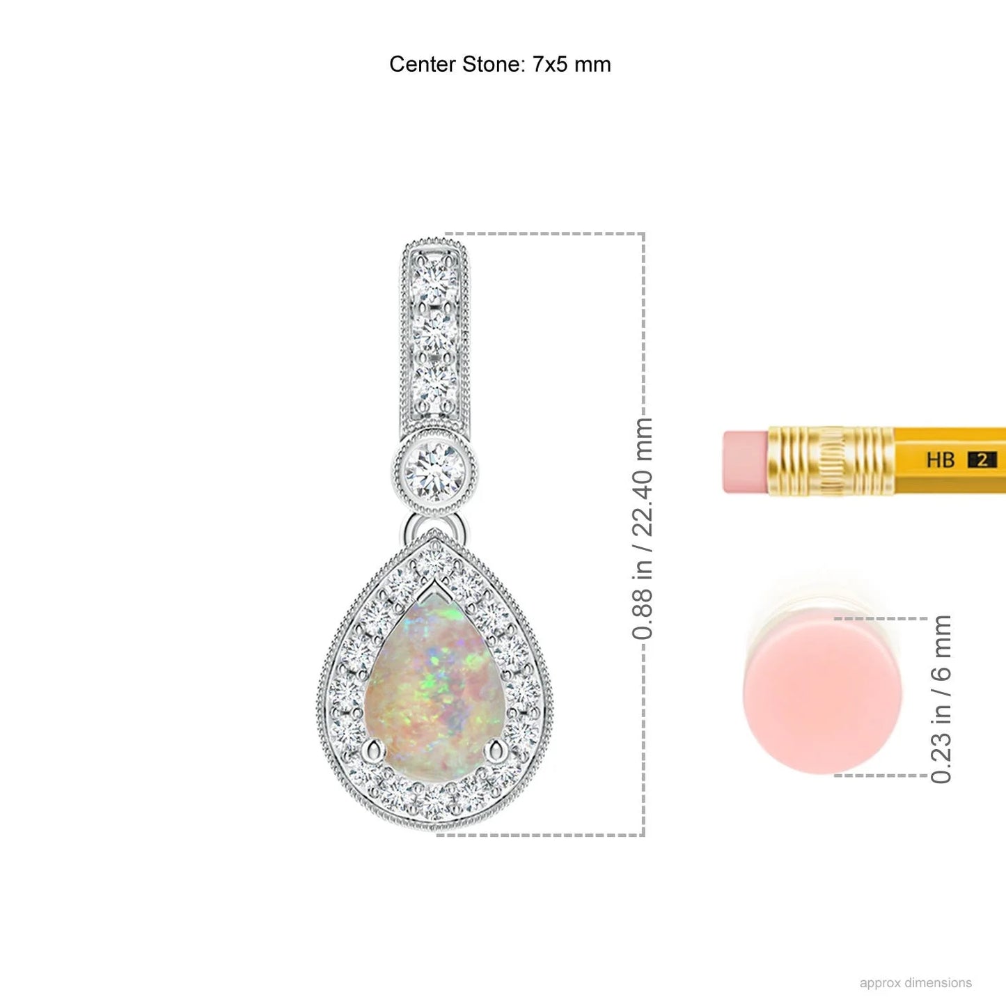 Hot Selling 14k Gold Genuine 6x4mm Pear Cut Fire Opal & G-h Diamond Teardrop Pendant Link Chain Necklace Fine Jewelry Pendant