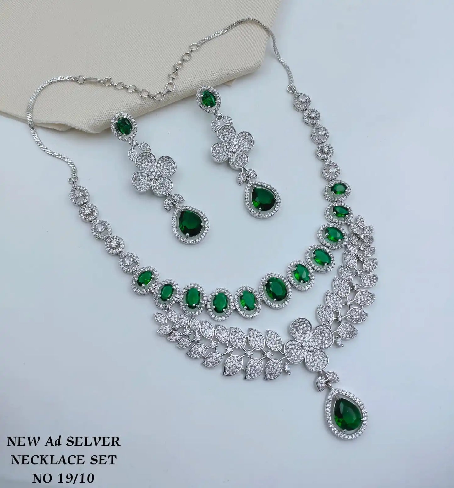 Wholesale Indian Luxury Bridal Rhodium Plated Cubic Zirconia Necklace Set Premium Costume Jewelry Ruby Red Crystal Gemstone Sets