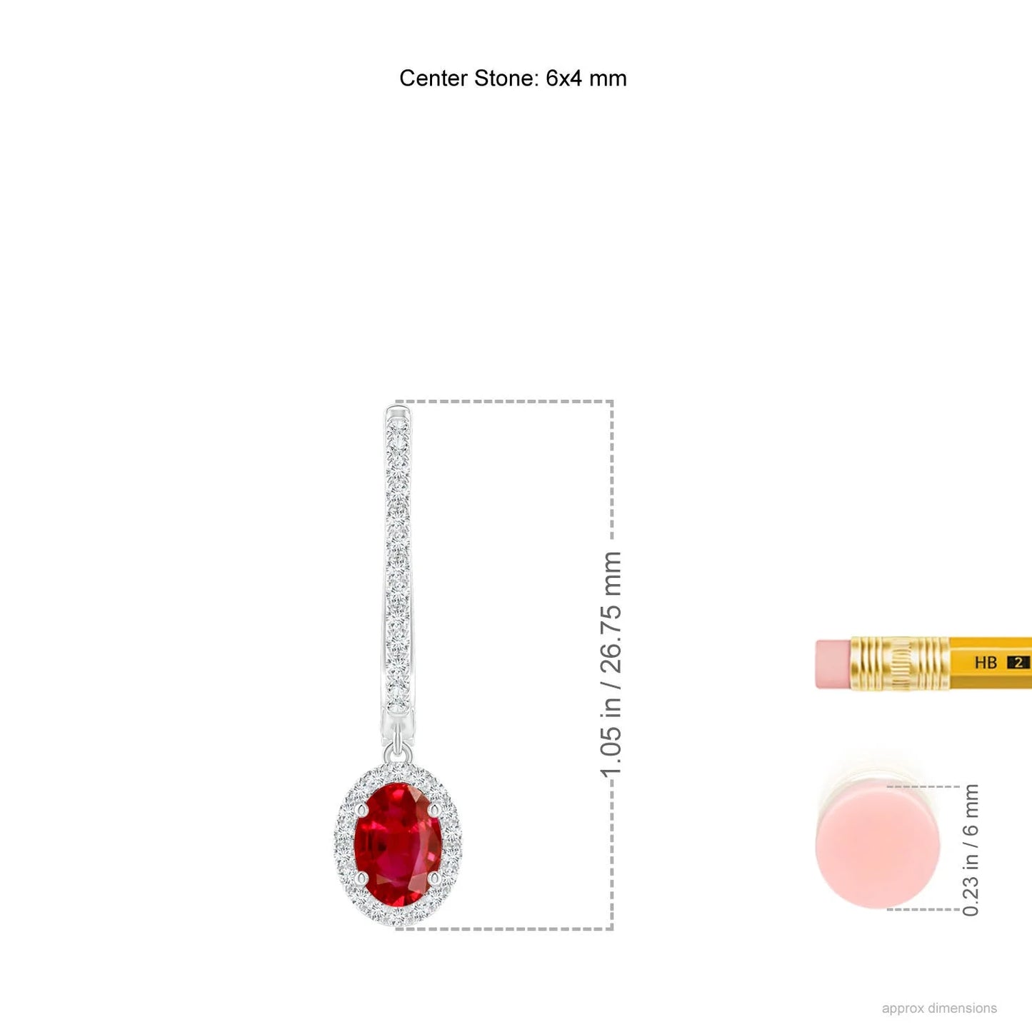 Natural Ruby & Diamond Drop Hoop Earrings | 14K Solid Gold | gem-island by NewLife