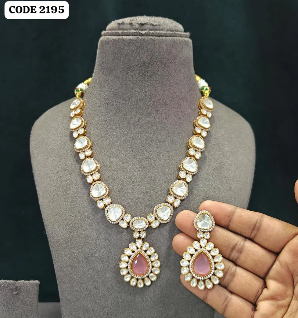 Elegant Pear Cut Emerald Drop Gold Plated Necklace Earrings Set Round Brilliant Cut Bezel Setting Wedding Jewelry