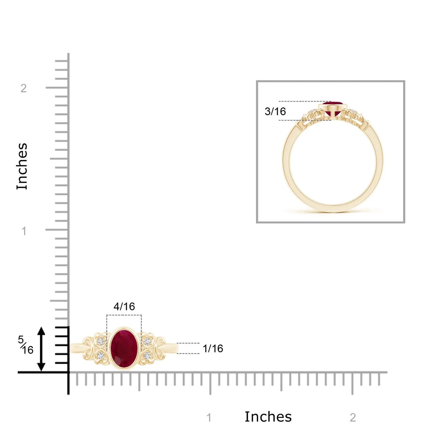 14K Solid Gold Vintage Style Bezel-Setting Oval Cut Natural Ruby Gemstone Ring with Side Diamonds Designer Band Engagement Ring