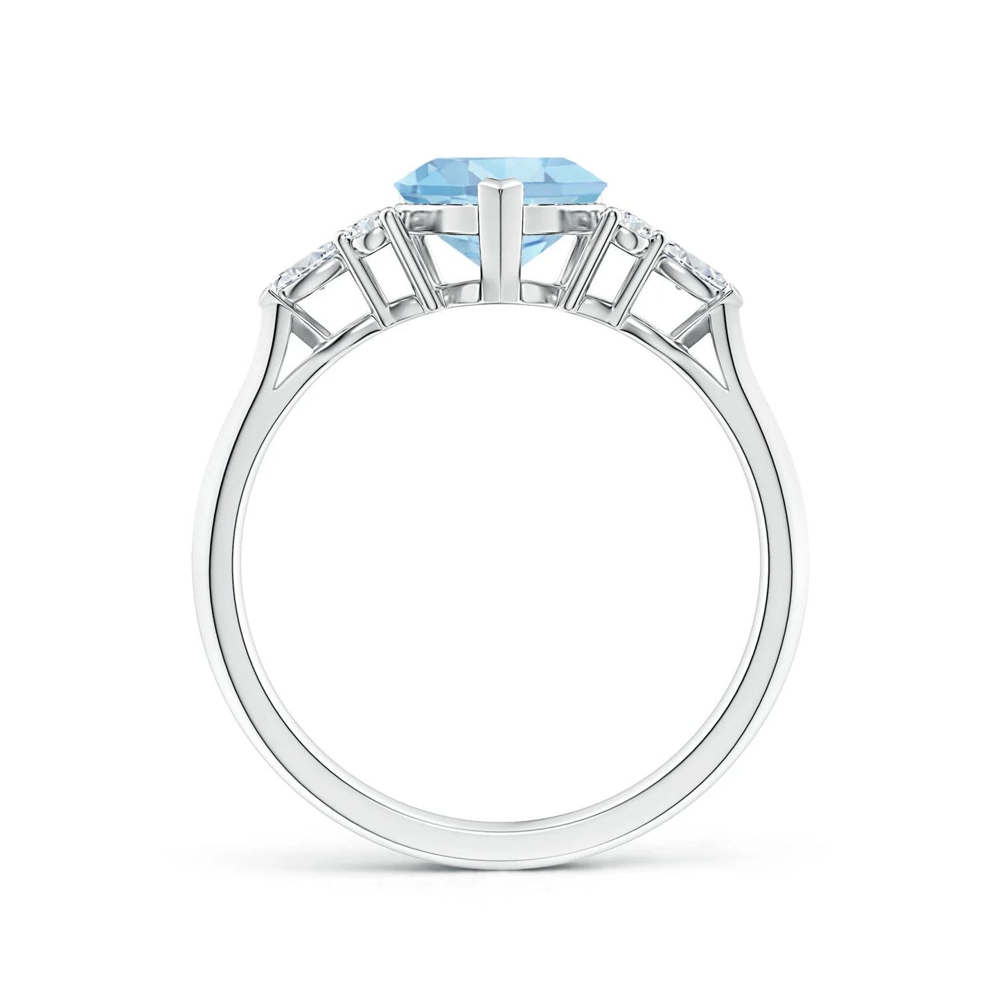 14k Solid Gold Heart Cut Natural Aquamarine Gemstone & Diamond Engagement Ring Handmade Customized Solitaire Ring For Woman