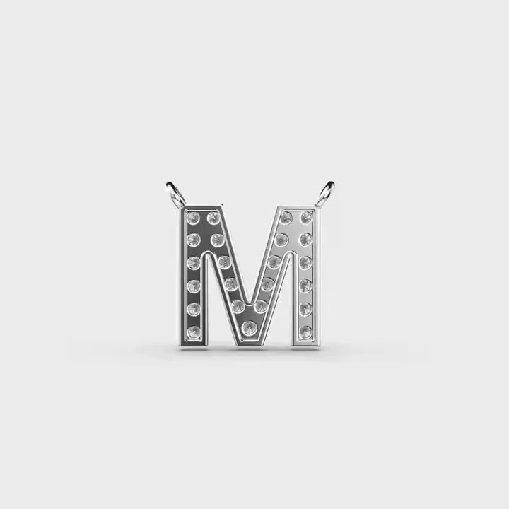 BiG-BOSS Marvelous 'M' Shape Diamond Pendant Unisex Silver Plated Letter Fine Jewelry Pendants Charms Luxury Style Moissanite Pendant