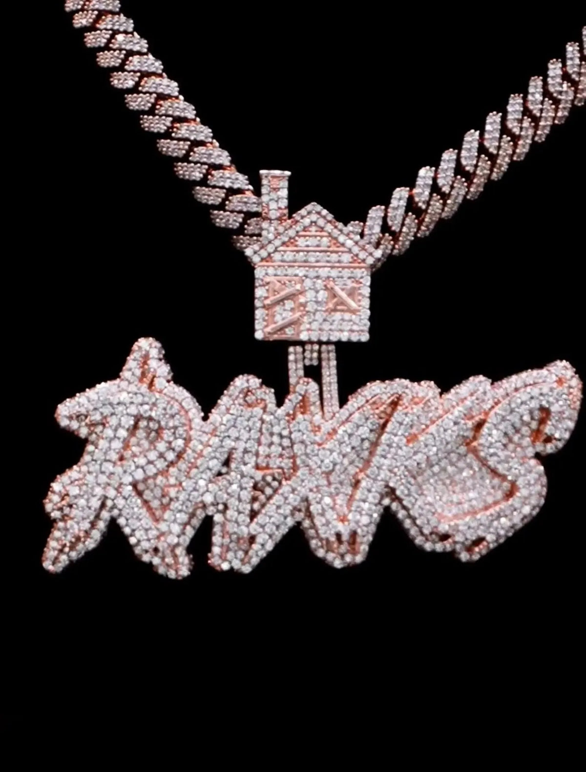BiG-BOSS Real Moissanite Men's Luxury Hip Hop Layered Name Pendant Chain Custom Name Letter Solid 925 Silver Plated Cushion Cut