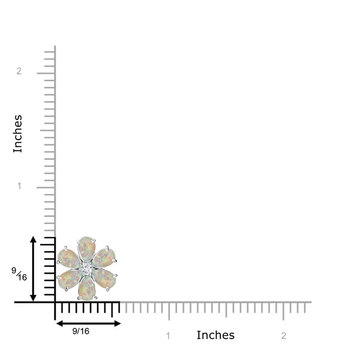 Top Quality 14K 18K Solid Gold 6*4MM 2.1Ct Ethiopian Opal Gemstone Flower Cluster Pendant with IGI Certified Center Diamond OEM