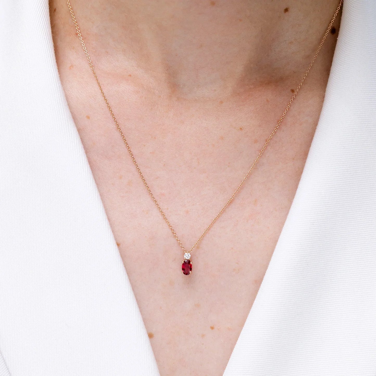 14K Pure Gold Oval Cut Natural Red Ruby Precious Gemstone Solitaire Pendant with Real Diamond IGI Certified High Quality Pendant