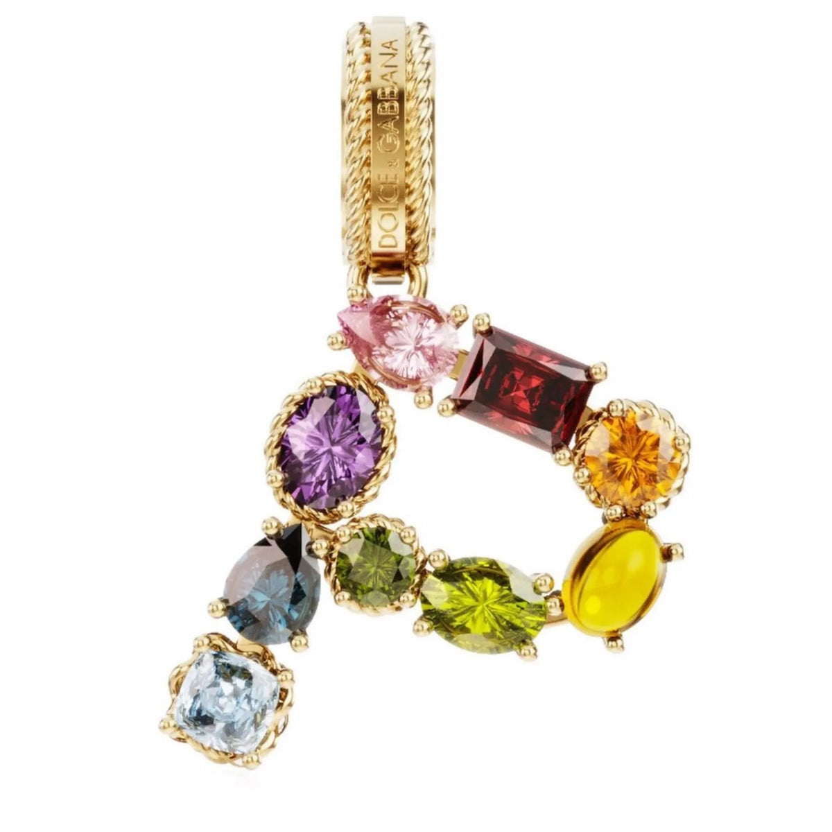 Gemfiori 18K Gold Pendant Necklace With Multicolor Gemstones Luxury Women Jewelry
